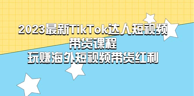 2023最新TikTok·达人短视频带货课程，玩赚海外短视频带货·红利-源创智汇网