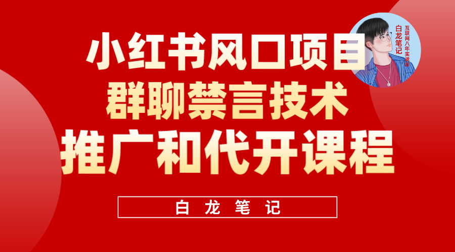 小红书风口项目日入300+，小红书群聊禁言技术代开项目，适合新手操作-源创智汇网