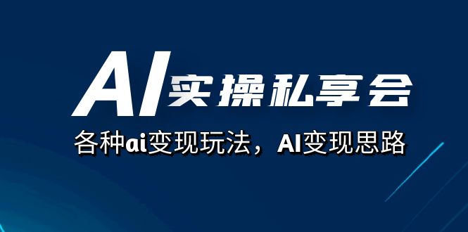 AI实操私享会，各种ai变现玩法，AI变现思路（67节课）-源创智汇网
