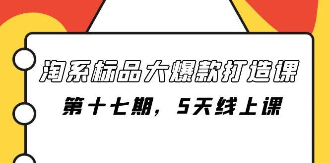 淘系标品大爆款打造课-第十七期，5天线上课-源创智汇网