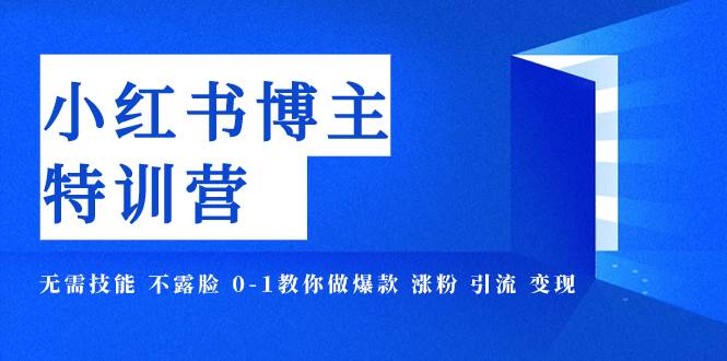 小红书博主爆款特训营-11期 无需技能 不露脸 0-1教你做爆款 涨粉 引流 变现-源创智汇网