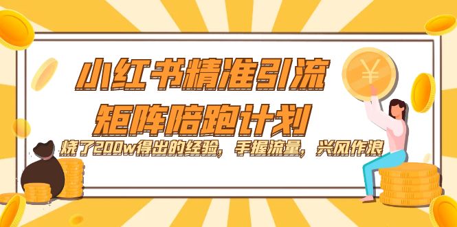 小红书精准引流·矩阵陪跑计划：烧了200w得出的经验，手握流量，兴风作浪！-源创智汇网