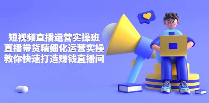短视频直播运营实操班，直播带货精细化运营实操，教你快速打造赚钱直播间-源创智汇网