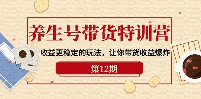 养生号带货特训营【12期】收益更稳定的玩法，让你带货收益爆炸-9节直播课-源创智汇网