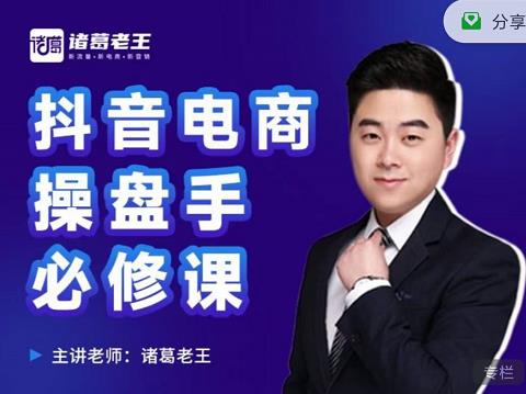 诸葛老王-抖音电商操盘手必修课：顶层设计，​起号破局，爆款运营，数据分析-源创智汇网