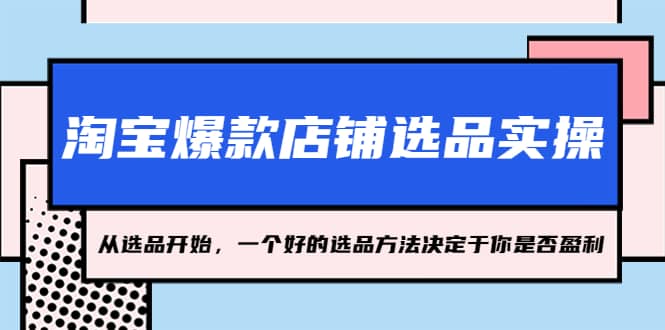 淘宝爆款店铺选品实操，2023从选品开始，一个好的选品方法决定于你是否盈利-源创智汇网