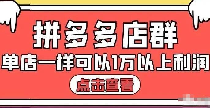 拼多多店群单店一样可以产出1万5以上利润【付费文章】-源创智汇网