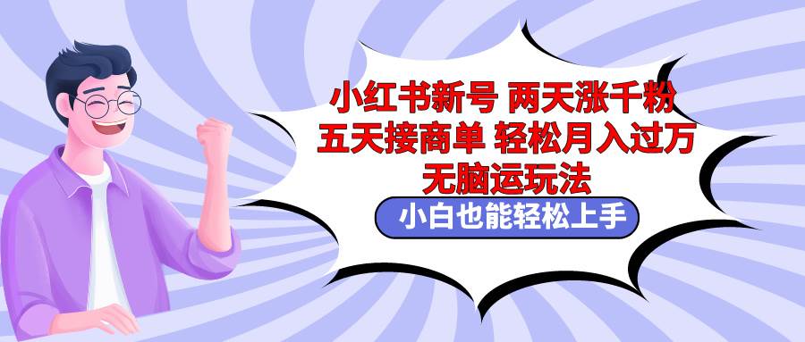 小红书新号两天涨千粉五天接商单轻松月入过万 无脑搬运玩法 小白也能轻…-源创智汇网