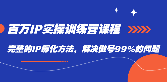 百万IP实战训练营课程，完整的IP孵化方法，解决做号99%的问题-源创智汇网