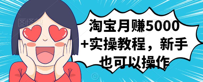 淘宝月赚5000+实操教程，新手也可以操作-源创智汇网