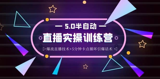 蚂蚁·5.0半自动直播2345打法，半自动爆流直播技术+5分钟卡点循环引爆话术-源创智汇网