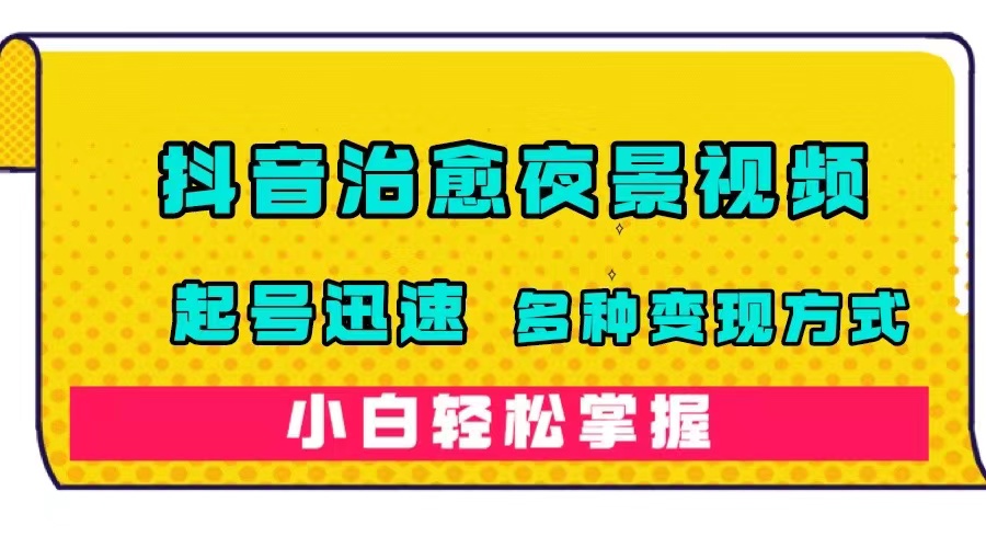 抖音治愈系夜景视频，起号迅速，多种变现方式，小白轻松掌握（附120G素材）-源创智汇网