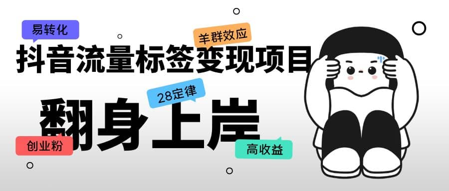抖音流量标签变现项目，抖音创业粉轻松转化，单价高收益简单-源创智汇网