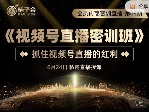 《视频号直播密训班》，抓住视频号直播的红利 价值12800-源创智汇网