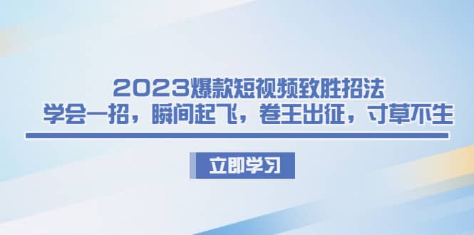 2023爆款短视频致胜招法，学会一招，瞬间起飞，卷王出征，寸草不生-源创智汇网