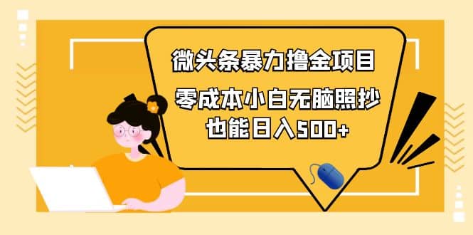 人人都能操作的微头条最新暴力撸金项目，零成本小白无脑搬运-源创智汇网