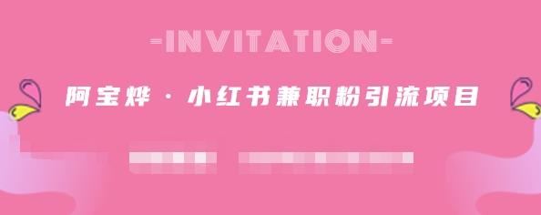 阿宝烨·小红书兼职粉引流项目，流量大，引流效果好【视频课程】-源创智汇网