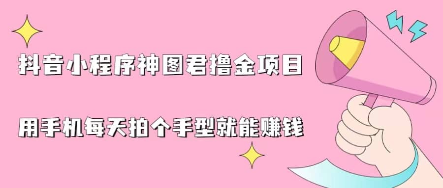 抖音小程序神图君撸金项目，用手机每天拍个手型挂载一下小程序就能赚钱-源创智汇网
