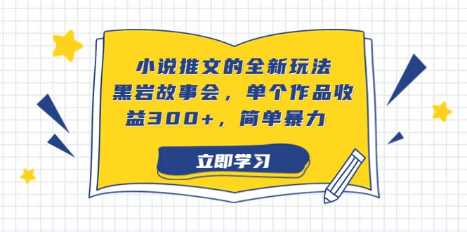 小说推文的全新玩法，黑岩故事会，单个作品收益300+，简单暴力-源创智汇网