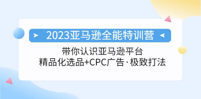 2023亚马逊全能特训营：玩转亚马逊平台+精品化·选品+CPC广告·极致打法-源创智汇网