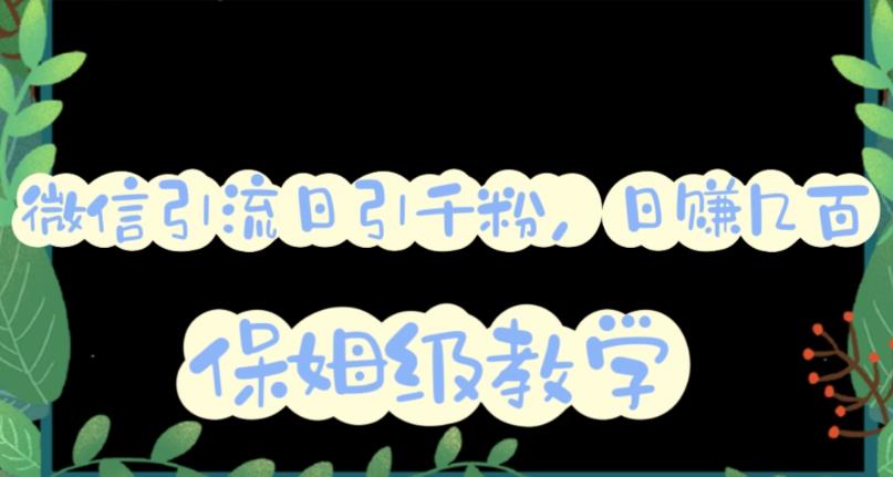 微信互推圈半自动引流方案，矩阵操作日引千人思路【详细视频教程】-源创智汇网