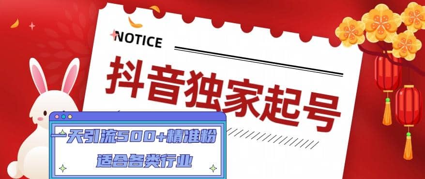 抖音独家起号，适合各类行业（9节视频课）-源创智汇网