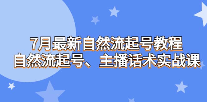 7月最新自然流起号教程，自然流起号、主播话术实战课-源创智汇网