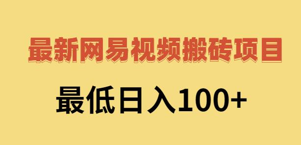 2022网易视频搬砖赚钱，日收益120（视频教程+文档）-源创智汇网