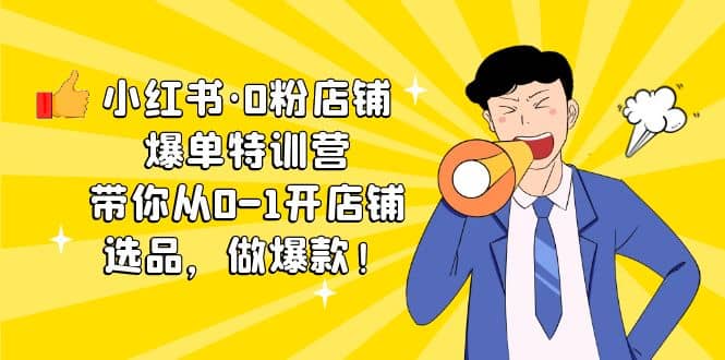 小红书·0粉店铺爆单特训营 带你从0-1开店铺，选品，做爆款（课程+工具包）-源创智汇网