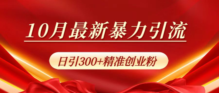 10月最新暴力引流，日引300+精准创业粉-源创智汇网