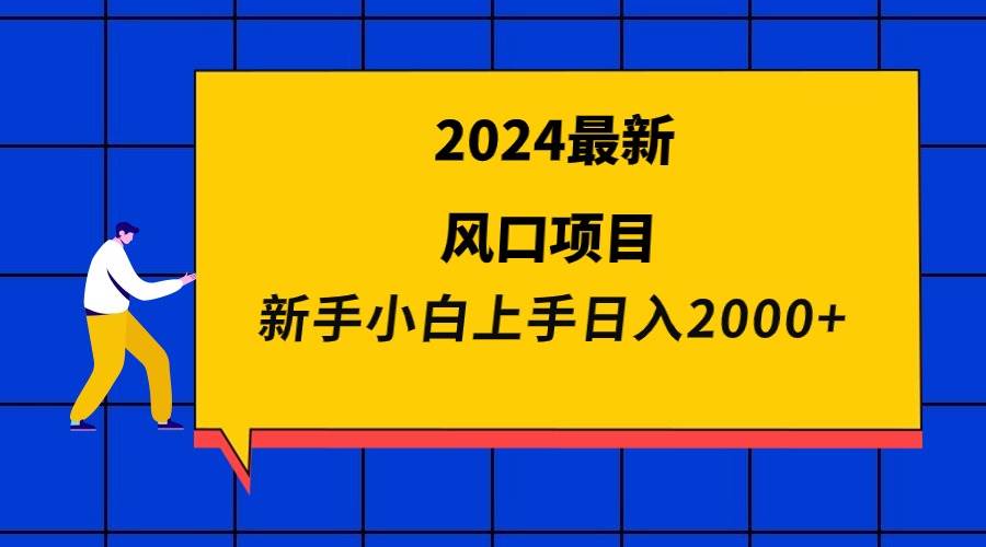 2024最新风口项目 新手小白日入2000+-源创智汇网