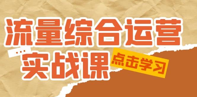 流量综合·运营实战课：短视频、本地生活、个人IP知识付费、直播带货运营-源创智汇网
