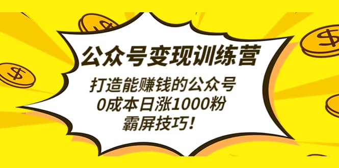 公众号变现训练营（第3期）-源创智汇网