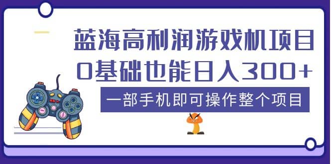 蓝海高利润游戏机项目，0基础也能日入300+。一部手机即可操作整个项目-源创智汇网