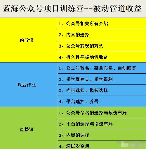 米辣微课·蓝海公众号项目训练营，手把手教你实操运营公众号和小程序变现-源创智汇网