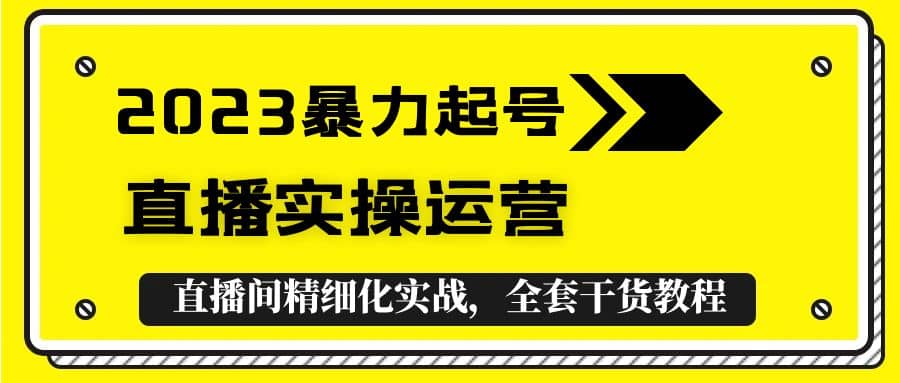 2023暴力起号+直播实操运营，全套直播间精细化实战，全套干货教程-源创智汇网