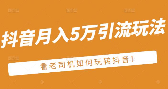 老古董·抖音月入5万引流玩法，看看老司机如何玩转抖音(附赠：抖音另类引流思路)-源创智汇网