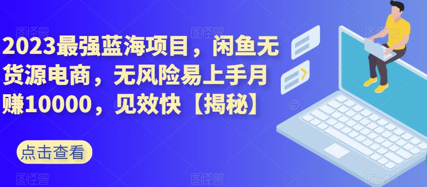 2023最强蓝海项目，闲鱼无货源电商，无风险易上手月赚10000，见效快【揭秘】-源创智汇网