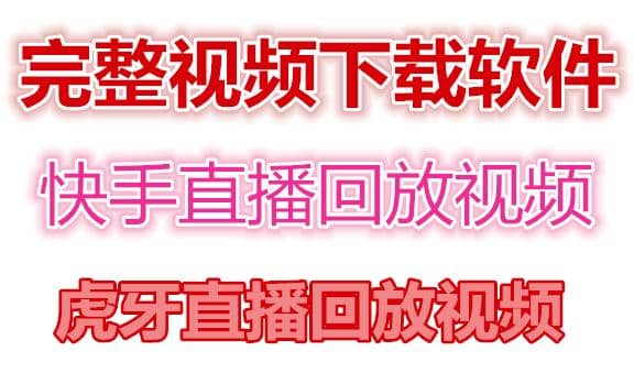 快手直播回放视频/虎牙直播回放视频完整下载(电脑软件+视频教程)-源创智汇网