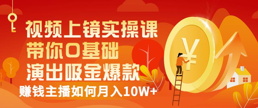 视频上镜实操课：带你0基础演出吸金爆款，赚钱主播如何月入10W+-源创智汇网