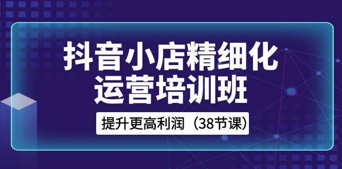 抖音小店-精细化运营培训班，提升更高利润（38节课）-源创智汇网