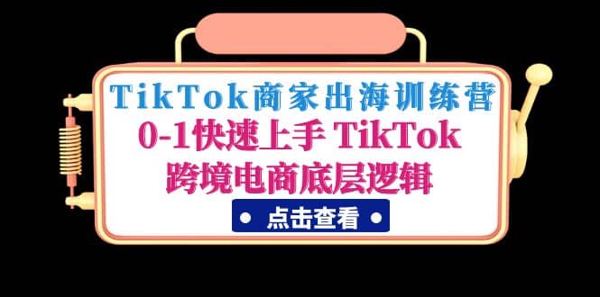 TikTok商家出海训练营：0-1快速上手 TikTok跨境电商底层逻辑(无水印)-源创智汇网