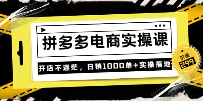 《拼多多电商实操课》开店不迷茫，日销1000单+实操落地（价值299元）-源创智汇网