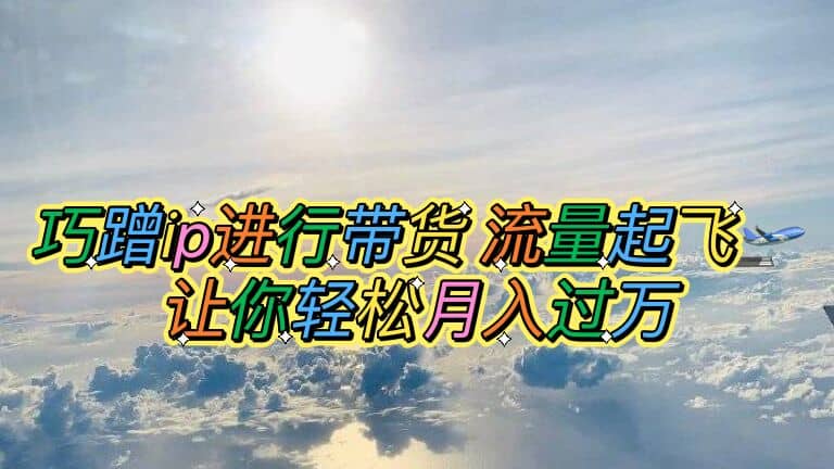 巧蹭ip进行带货，流量起飞，让你轻松月入过万-源创智汇网
