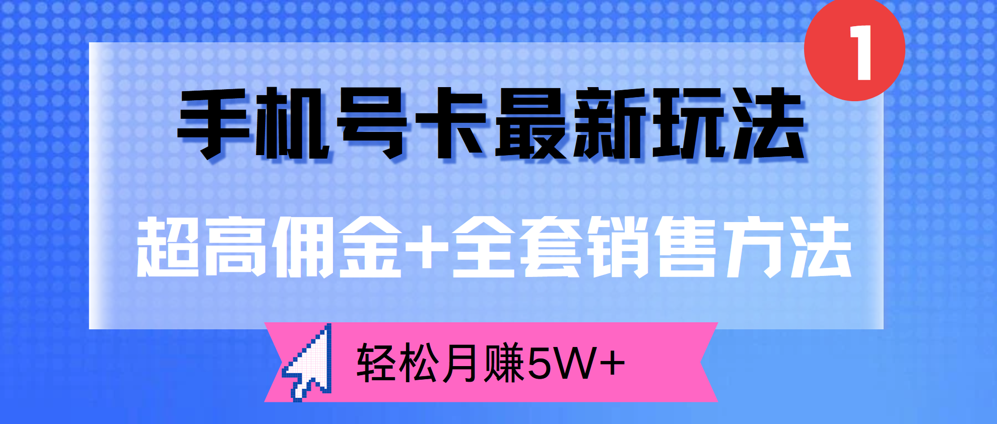 超高佣金+全套销售方法，手机号卡最新玩法，轻松月赚5W+-源创智汇网