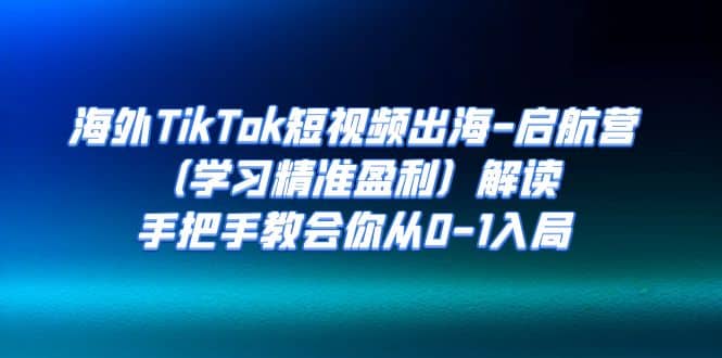 海外TikTok短视频出海-启航营（学习精准盈利）解读，手把手教会你从0-1入局-源创智汇网