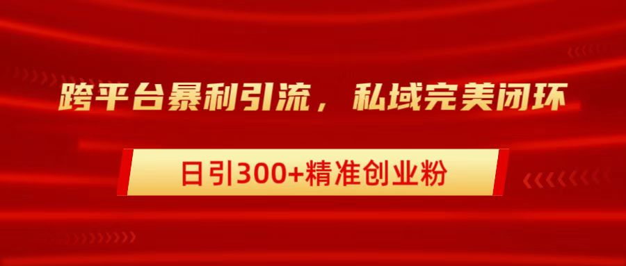 跨平台暴力引流，私域完美闭环，日引300+精准创业粉-源创智汇网