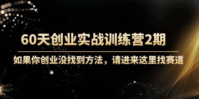 60天创业实战训练营2期：如果你创业没找到方法，进来这里找赛道-价值3000元-源创智汇网