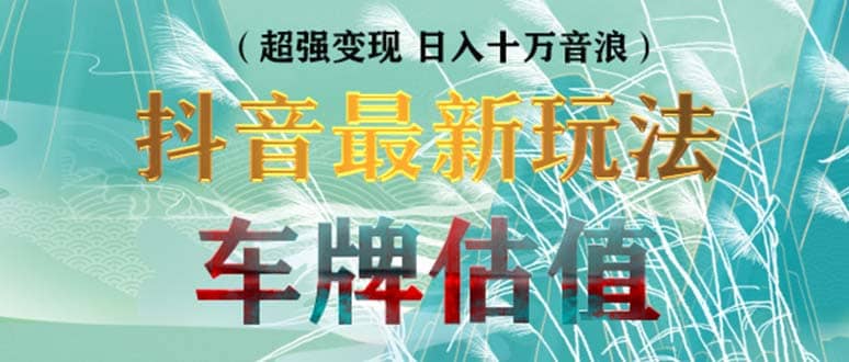 抖音最新无人直播变现直播车牌估值玩法项目 轻松日赚几百+【详细玩法教程】-源创智汇网