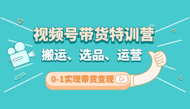 视频号带货特训营(第3期)：搬运、选品、运营、0-1实现带货变现-源创智汇网